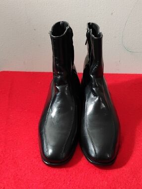 Florsheim Black Leather Zip Ankle Boots